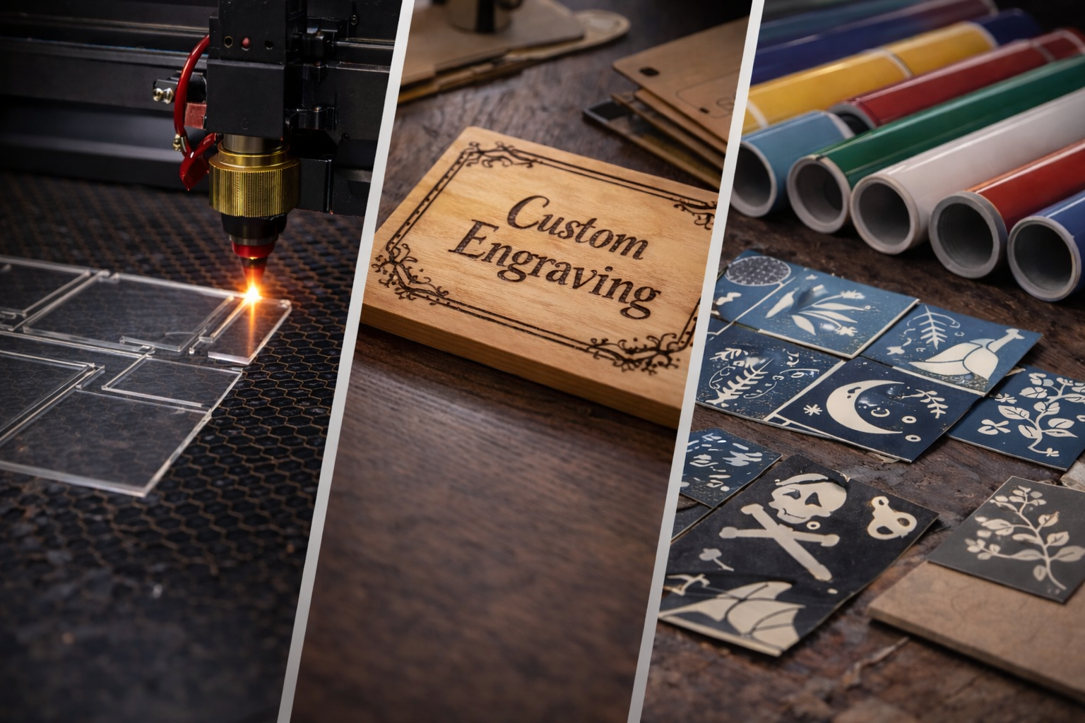 Laser cutting, engraving, and vinyl services at Red Laser Studio